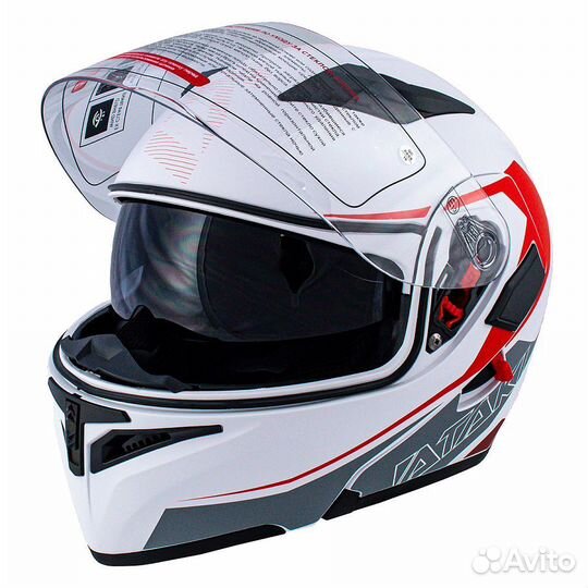Шлем модуляр ataki JK902 Spot красный/серый/белый