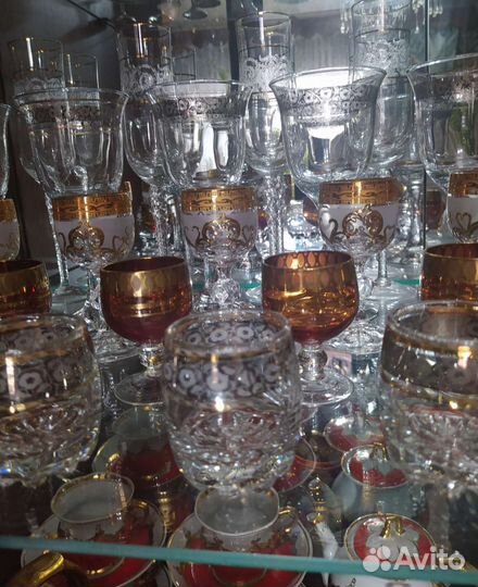 Фужеры рюмки.Богемия.Винтаж.60-80-е гг