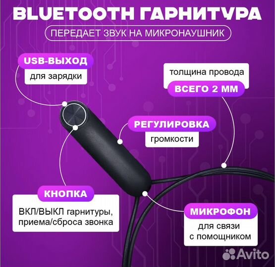 Микронаушник магнитный bluetooth