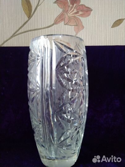 Большая тяжелая хрустальная ваза СССР