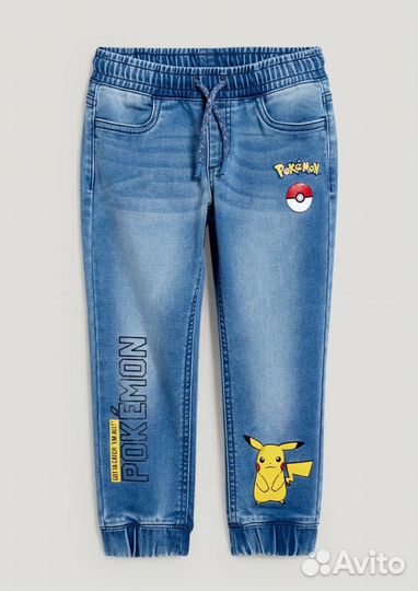 Джинсовые джогеры C&A 140 с Pokemon