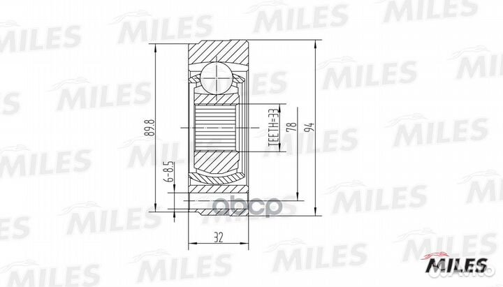 ШРУС audi 80/VW G1/G2/G3/passat/polo 1.3-2.3 72-06