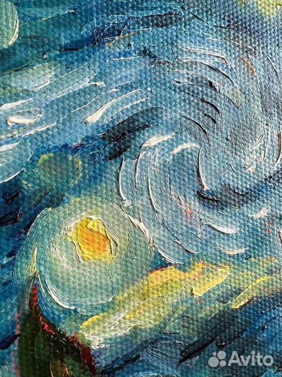 Картина звездная ночь ван гог масло холст