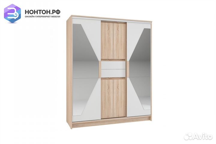 Шкаф-купе Эдем с двумя зеркалами 1.7 м дуб сонома