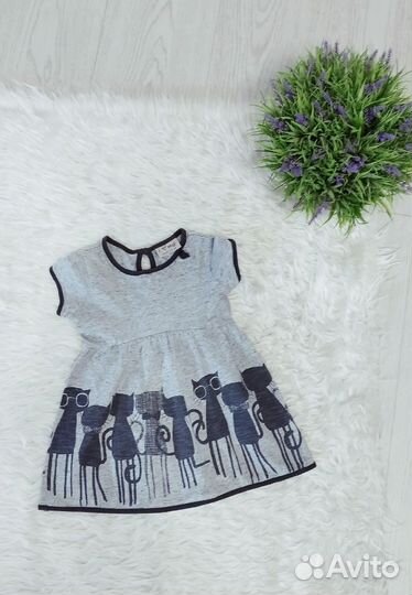 Летние брендовые платья ромпер малышке 80-86 см