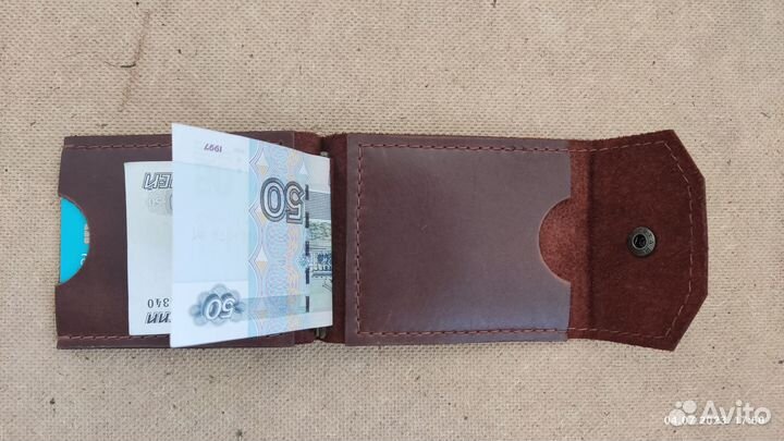 Зажим для денег натуральной кожи