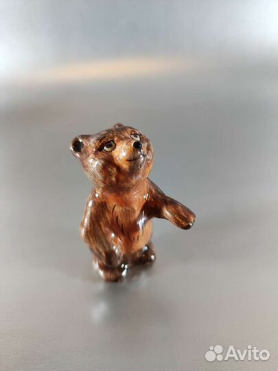 Медвежонок Ярославская майолика керамика темный