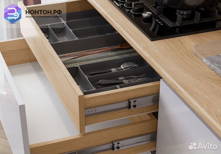 Кухня Карина №1 белый глянцевый / сонома