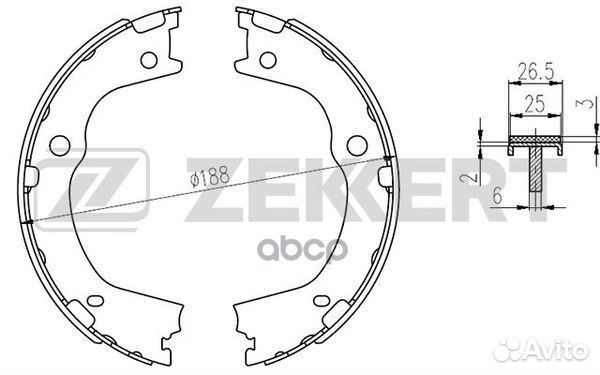 Колодки торм. бараб. задн. Hyundai Santa Fe II