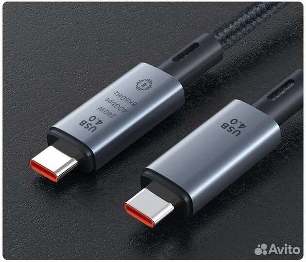 Кабель Usb 4 Type c type c 1 m 240w 40 Гб/с