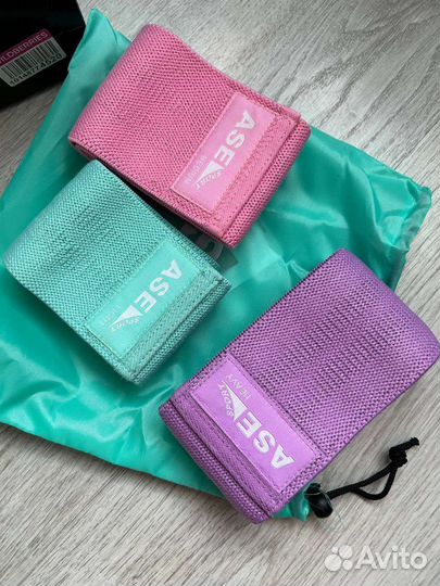 Новые Фитнес резинки тканевые/эспандер ленты набор