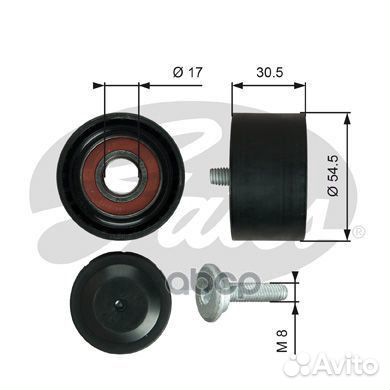 Ролик обводной приводного ремня LCV T36375 Gates