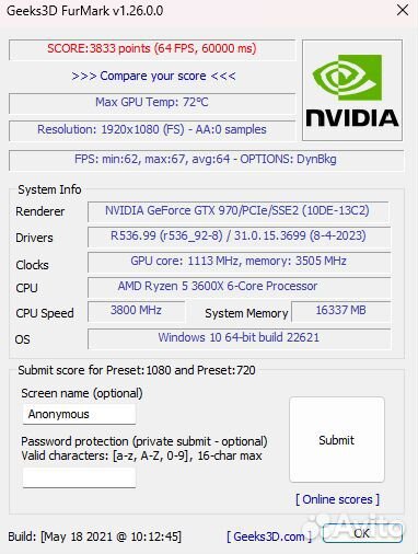 Видеокарта Asus Strix GTX 970 4 gb