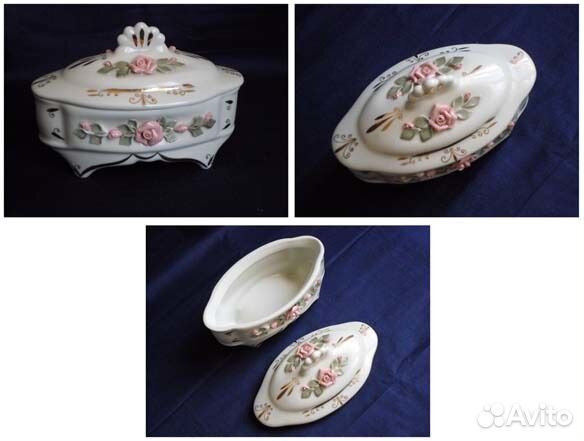 Шкатулка СССР новая фарфор пластмасса дерево метал