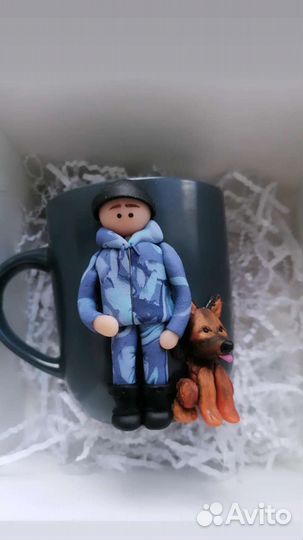 Кружка с декором из полимерной глины