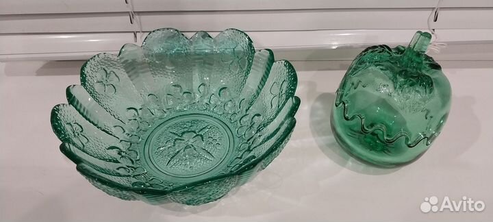 Посуда разная из цветного стекла СССР