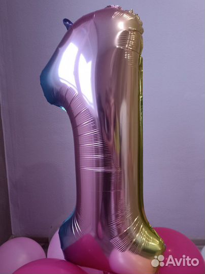 Фольгированная цифра 1