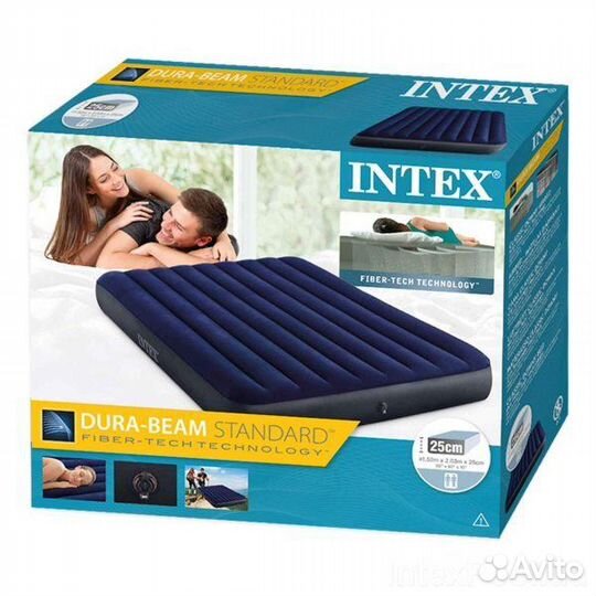 Матрас надувной 152х203х25см intex