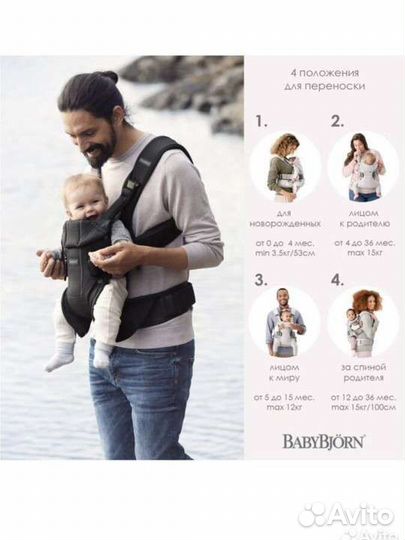 Эргорюкзак babybjorn one air mesh черный