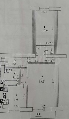 2-к. квартира, 44,1 м², 5/5 эт.