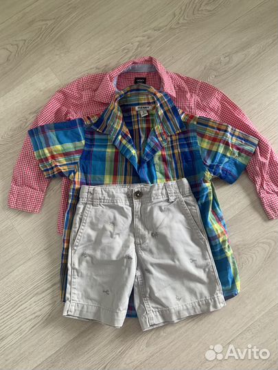 Шорты рубашки мальчики 3-4 лет