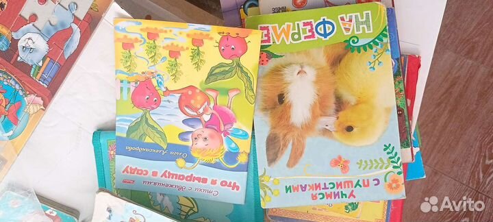 Детские картонные книги, пазлы