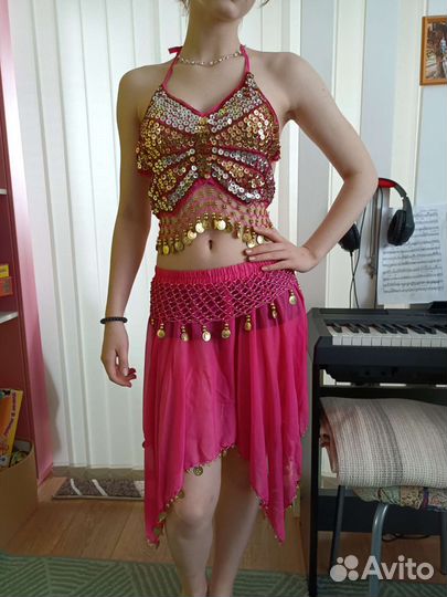 Костюм для восточного танца розовый