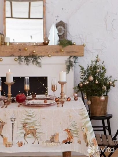 Скатерть новогодняя и салфетки