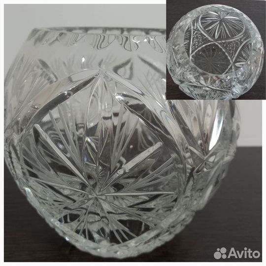 Ваза шар, ваза кубок, хрусталь СССР