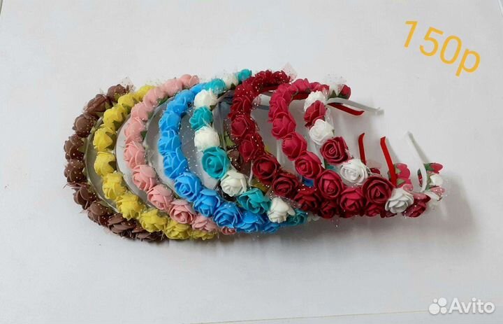 Ободок с цветами из фоамирана