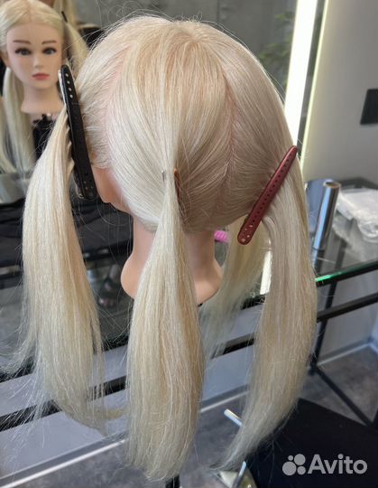 Манекен для причесок, натуральный блонд,55-60см
