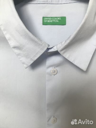 Рубашка Benetton 2XL (160см), голубая
