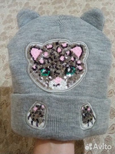Шапки для девочки,шапки пакетом 4-6 лет
