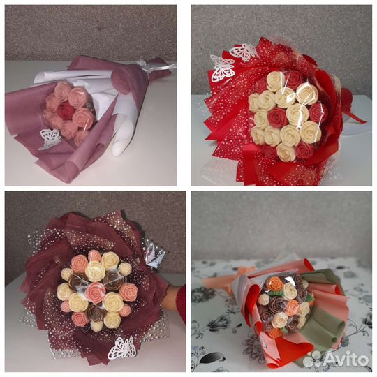 Букеты из шоколадных цветов