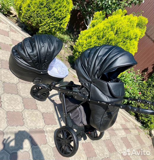 Коляска 2 в 1 indigo эко кожа