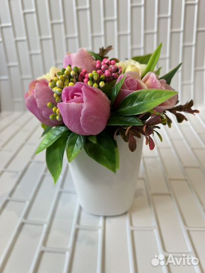 Букеты-комплименты из мыла