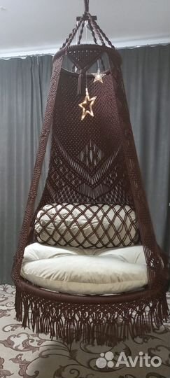 Подвесное кресло шатер, макраме