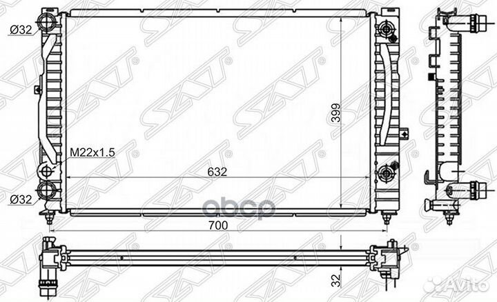 Радиатор Audi A4 94-01 / A6 97-05 / Volkswagen