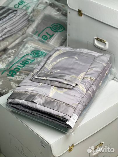 Постельное белье с одеялом тенсель евро