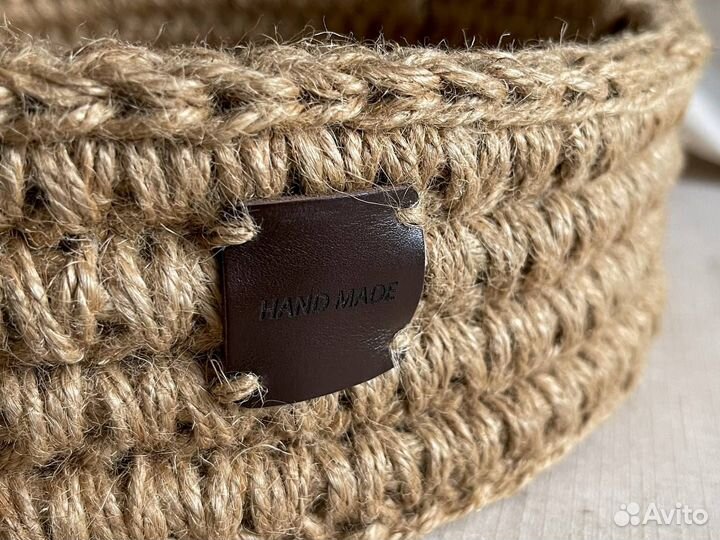 Поднос из джута d31 см h8 см