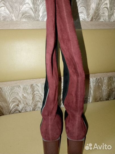 Сапоги демисезонные натуральная замша