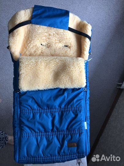 Зимний конверт в коляску на овчине