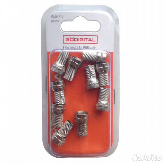 Разъем на кабель тв godigital 410 тип-F резьбовой, 10 шт