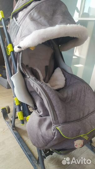 Санки-коляска меховая