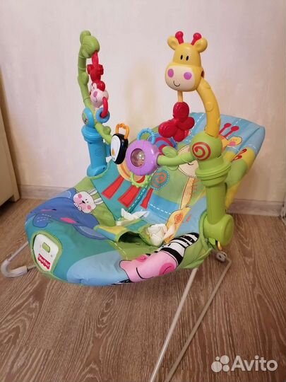 Детский шезлонг, кресло люлька FisherPrice