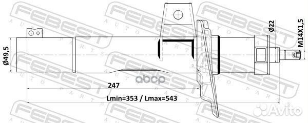 Амортизатор передний GAS.twin tube 23110003F Fe