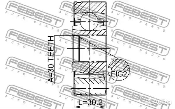 ШРУС карданного вала 30X74 hyundai IX35/tucson 10 2009-2014 brazil + middle EAS