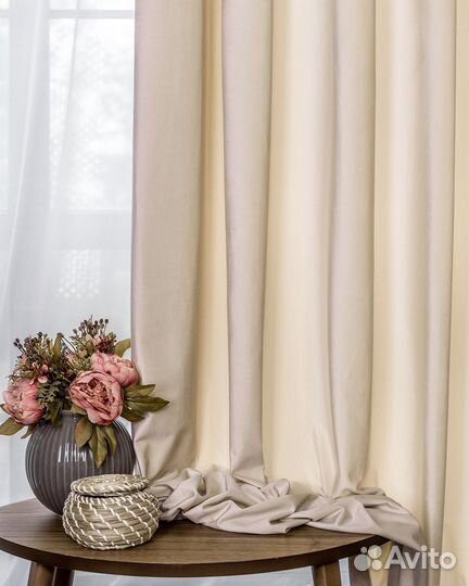Комплект штор бархат Беллиссимо Ванильный крем
