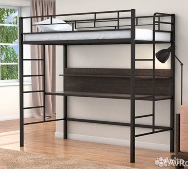 Кровать Чердак Белый/Венге