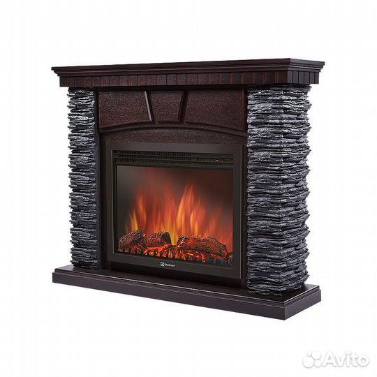 Портал Firelight Porto 25 камень черный, шпон венг